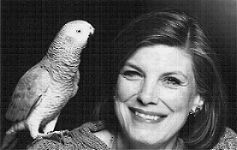 Margaret Wright and Her African Grey Parrot